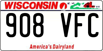 WI license plate 908VFC