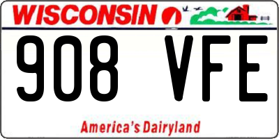 WI license plate 908VFE
