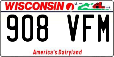 WI license plate 908VFM