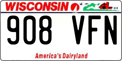 WI license plate 908VFN