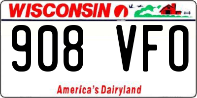 WI license plate 908VFO