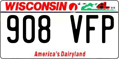 WI license plate 908VFP