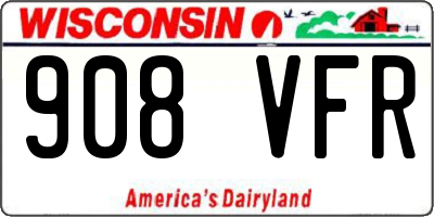 WI license plate 908VFR
