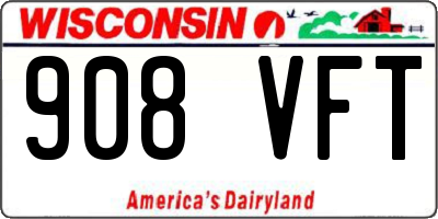 WI license plate 908VFT