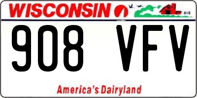 WI license plate 908VFV