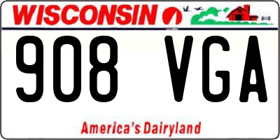 WI license plate 908VGA