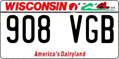 WI license plate 908VGB