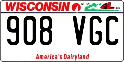 WI license plate 908VGC