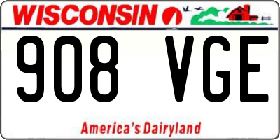 WI license plate 908VGE