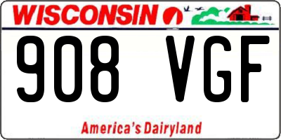 WI license plate 908VGF