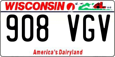 WI license plate 908VGV