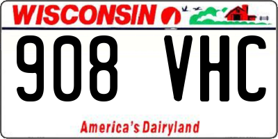WI license plate 908VHC