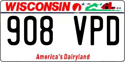 WI license plate 908VPD