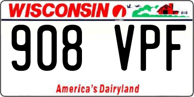 WI license plate 908VPF