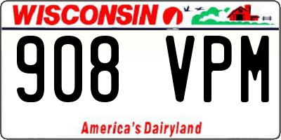 WI license plate 908VPM