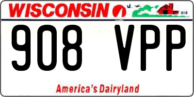 WI license plate 908VPP