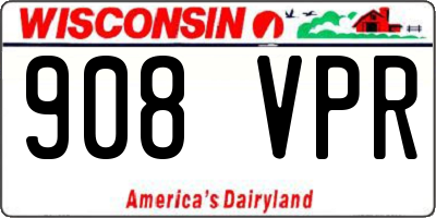 WI license plate 908VPR