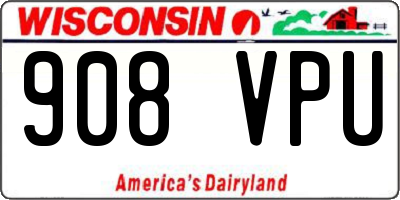 WI license plate 908VPU