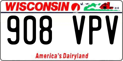 WI license plate 908VPV