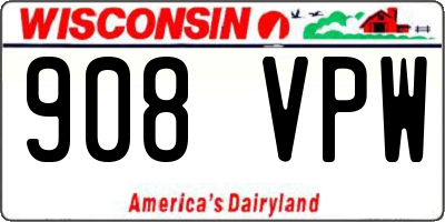 WI license plate 908VPW