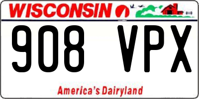 WI license plate 908VPX