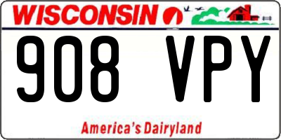 WI license plate 908VPY