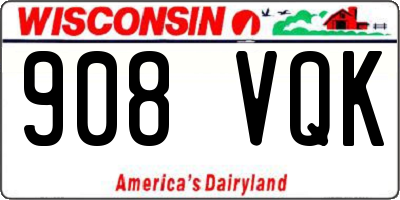 WI license plate 908VQK