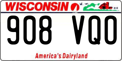 WI license plate 908VQO