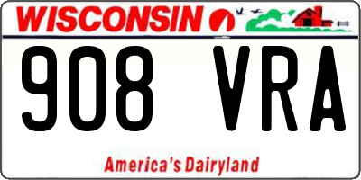 WI license plate 908VRA