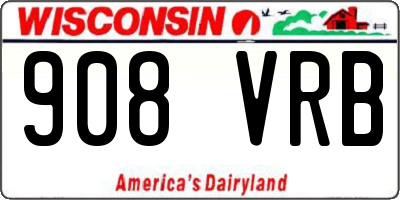 WI license plate 908VRB