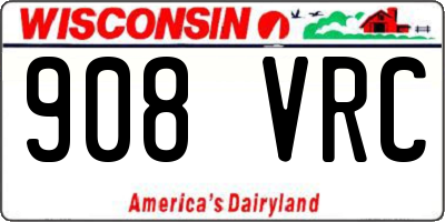 WI license plate 908VRC
