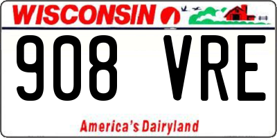 WI license plate 908VRE