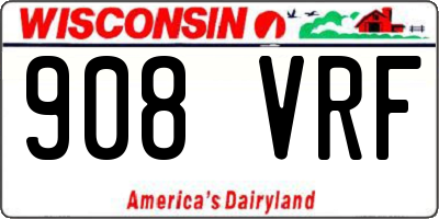WI license plate 908VRF