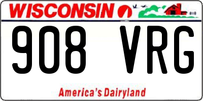 WI license plate 908VRG