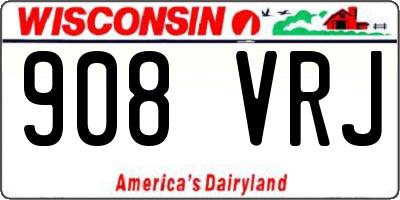 WI license plate 908VRJ