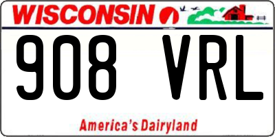 WI license plate 908VRL