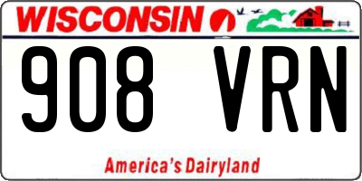 WI license plate 908VRN