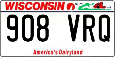 WI license plate 908VRQ