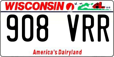 WI license plate 908VRR