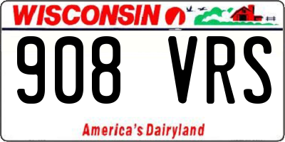 WI license plate 908VRS
