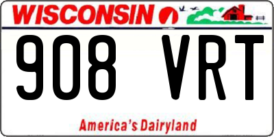 WI license plate 908VRT