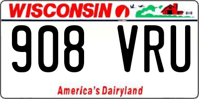 WI license plate 908VRU