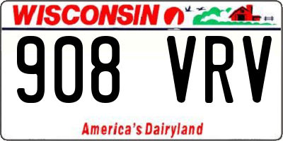WI license plate 908VRV