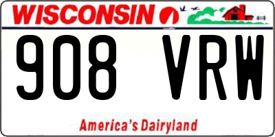 WI license plate 908VRW