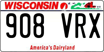 WI license plate 908VRX