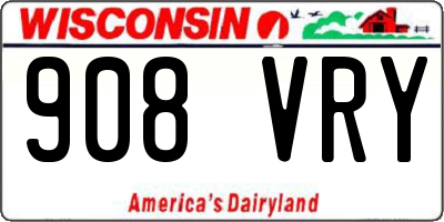 WI license plate 908VRY