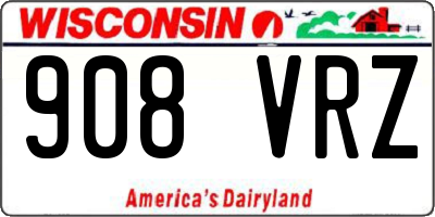 WI license plate 908VRZ