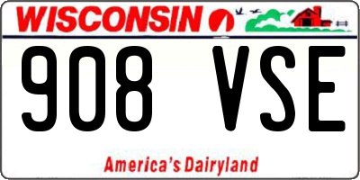 WI license plate 908VSE