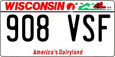 WI license plate 908VSF