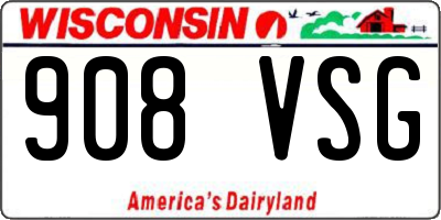 WI license plate 908VSG